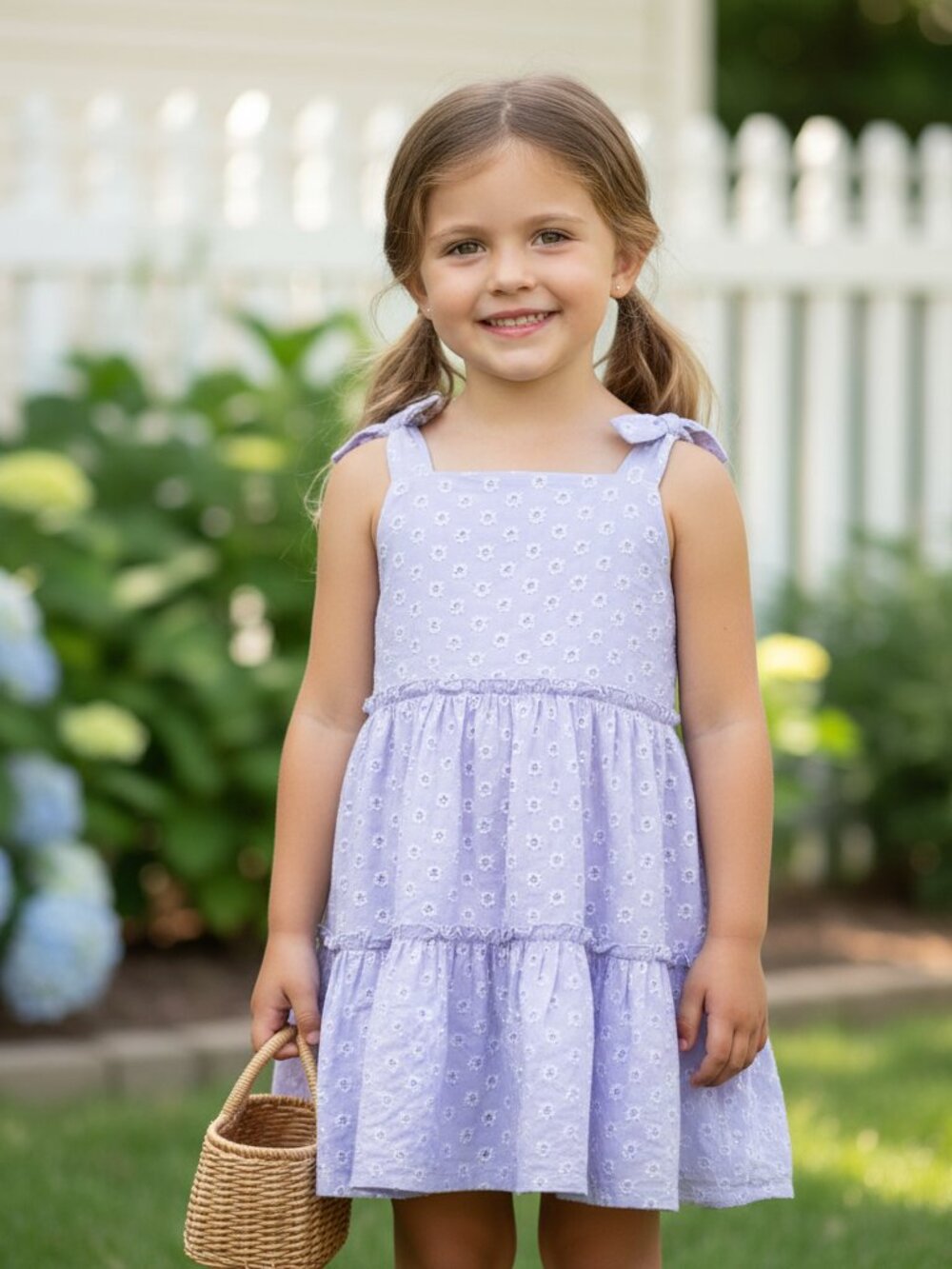 Draper James Tiered Eyelet Dress NWT Lilac Size 6x